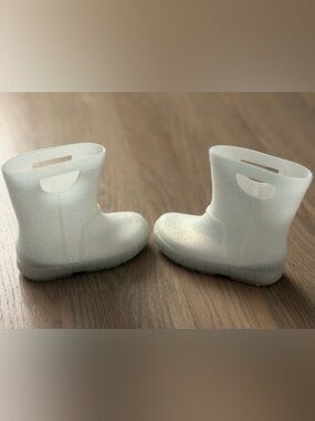UGG Kids Glitter Waterproof Boots - Pearl White